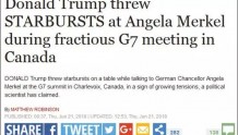特朗普被曝G7扔给默克尔两块糖：别说我啥都没给你