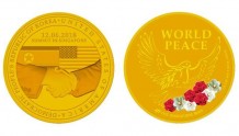 新加坡推出“特金会”金银铜纪念章　金章全球限量1000枚