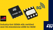 意法半导体5G M2M 嵌入式SIM卡芯片通过最新GSMA eSA(安全保障)认证