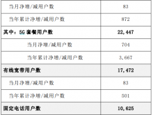 中国电信：5月5G套餐用户数2.24亿户，当月净增704万户