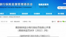 福建海峡银行莆田分行违法违规被罚30万元