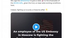 美驻俄使馆员工烂醉视频疯传，俄外交部出面“关怀”：和我们“战斗”很累吧