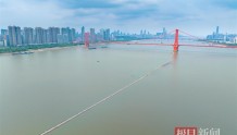 长江汉口站水位跌破15米大关，江心石子路变身网红“景点”