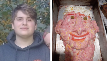 美国一位母亲做搞笑肉饼 酷似儿子的脸