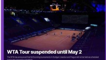 WTA女子网球协会：多项赛事无法如期举办 WTA巡回赛暂停至5月2日