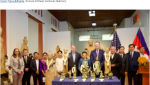 美国归还柬埔寨27件遭抢夺历史文物，包括吴哥窟佛教雕像
