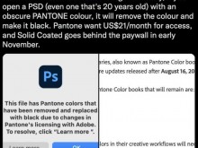 11月起，Adobe对上万种颜色收费！不掏钱特定颜色会直接变黑色……