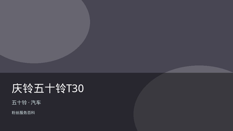 庆铃五十铃T30